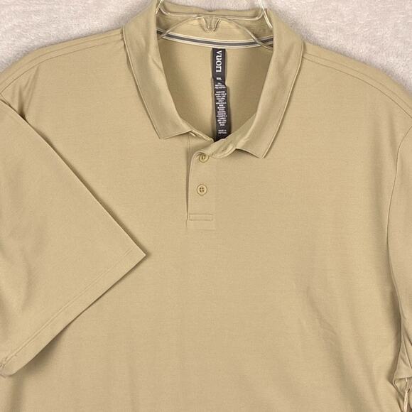 Vuori Gamepoint Polo Shirt Mens XXL Cashew Tan Preppy Performance Golf Tennis - Picture 3 of 8